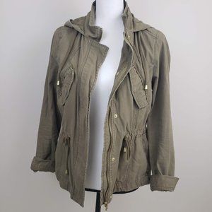 H&M Divided Hooded Utility Jacket Olive Green